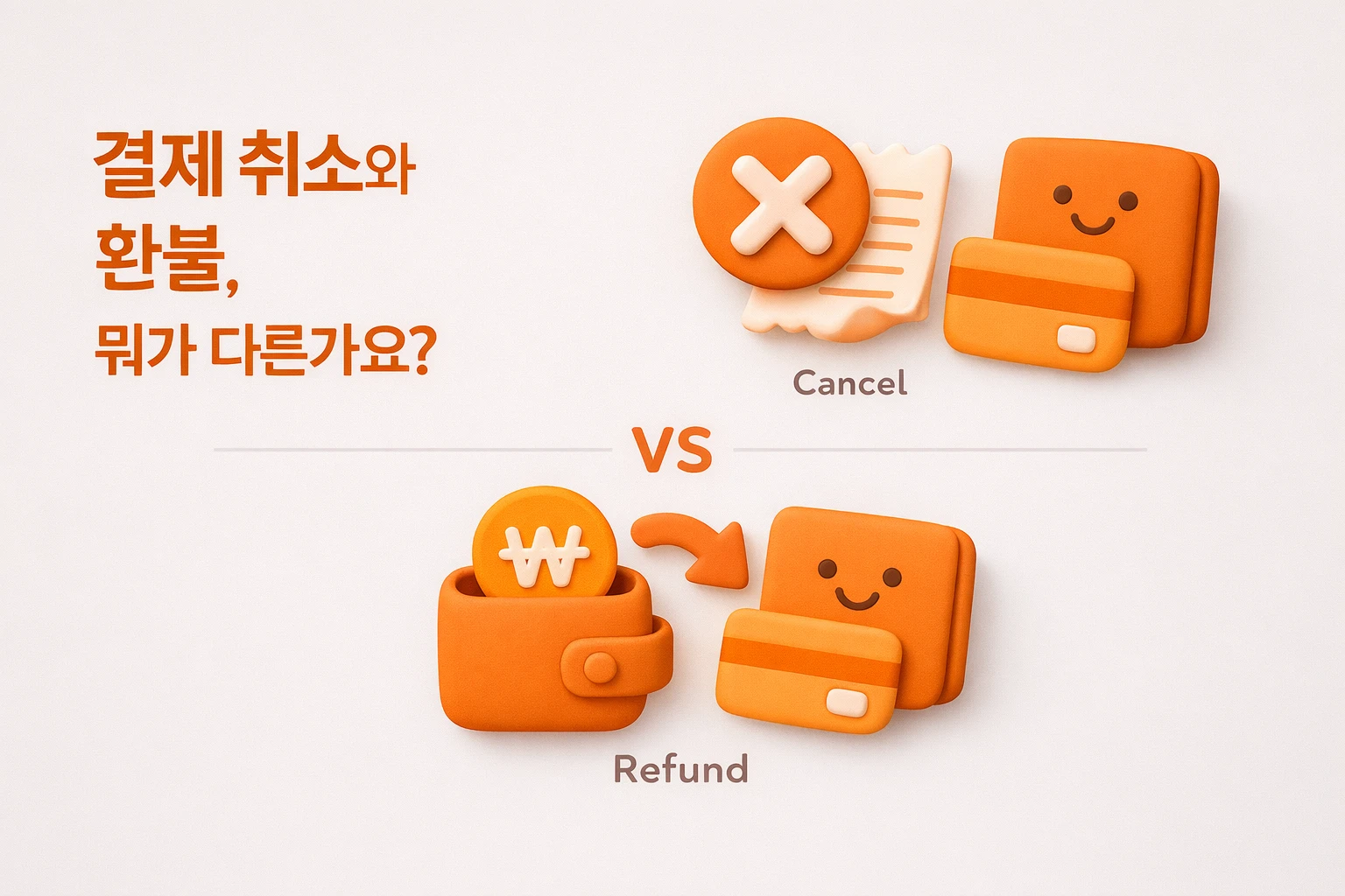 결제 취소와 환불, 뭐가 다른가요? 썸네일 이미지